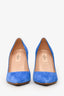 Valentino Blue Suede Leather Studded Heels Size 36.5