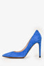 Valentino Blue Suede Leather Studded Heels Size 36.5