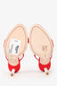 Sophia Webster Red Satin Crystal Embellished Heeled Sandals Size 36