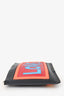Fendi Black/Orange/Blue Leather 'LOVE' Zip Pouch