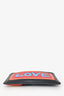 Fendi Black/Orange/Blue Leather 'LOVE' Zip Pouch