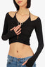 Dion Lee Black Rushed Jersey Halterneck Top Size 0