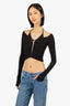 Dion Lee Black Rushed Jersey Halterneck Top Size 0