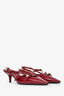 Miu Miu 2024 Burgundy Patent Leather Slingback Heels Size 36.5