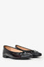 Pre-Loved Chanel™ Dark Purple Metallic Patent Leather/Black CC Captoe Ballet Flats Size 37.5