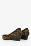 Fendi Brown Zucca Printed Canvas Wedges Size 37