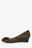 Fendi Brown Zucca Printed Canvas Wedges Size 37