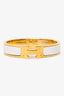 Hermes White/Gold Tone Clic Clac Bracelet