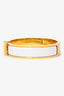 Hermes White/Gold Tone Clic Clac Bracelet
