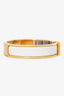 Hermes White/Gold Tone Clic Clac Bracelet