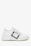 Roger Vivier White Leather Buckle Sneakers Size 35