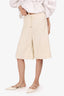Hermès Cream Virgin Wool H Knit Bermuda Shorts Size 36