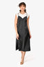 Mo&Co White Cotton Black Slip Dress Size S