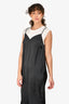 Mo&Co White Cotton Black Slip Dress Size S