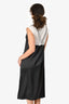 Mo&Co White Cotton Black Slip Dress Size S