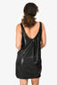 Diane von Furstenburg Black Glossy Pocket Tank Dress Size 4