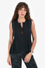 Isabel Marant Etoile Black Cotton Blend Studded Sleeveless Top Size 36