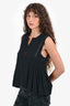 Isabel Marant Etoile Black Cotton Blend Studded Sleeveless Top Size 36