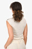 Jean Paul Gautier Cream/Grey Wool Blend Mockneck Sleeveless Top Size S