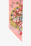 Hermès Pink Multicolour Circus Print Silk Twilly
