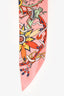 Hermes Pink Multicolour Circus Print Silk Twilly