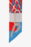 Hermès Red/Blue Printed Silk Twilly