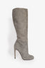 Gucci Light Grey Suede Knee High Heeled Boots Size 37
