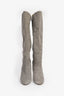 Gucci Light Grey Suede Knee High Heeled Boots Size 37