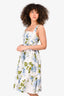 Reformation Blue/White Linen Floral Midi Dress Size 0