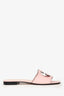 Gucci Pink Leather Gucci Cut Slides Size 37.5