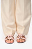 Gucci Pink Leather Gucci Cut Slides Size 37.5