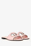 Gucci Pink Leather Gucci Cut Slides Size 37.5