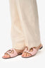 Gucci Pink Leather Gucci Cut Slides Size 37.5