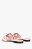 Gucci Pink Leather Gucci Cut Slides Size 37.5