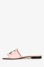Gucci Pink Leather Gucci Cut Slides Size 37.5