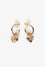Pre-Loved Chanel™ 2023 Yellow Gold Toned Heart Lock Small Hoop Earrings