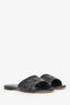 Louis Vuitton Black Leather Monogram Slides Size 37