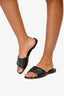 Louis Vuitton Black Leather Monogram Slides Size 37