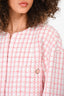 Pre-Loved Chanel™ Short Sleeve 2022 Pink/White Tweed Long CC Blazer Size 36
