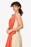 Marni Cream/Orange Front Pleated Sleeveless Dress Size 40