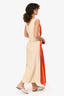 Marni Cream/Orange Front Pleated Sleeveless Dress Size 40