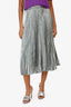 Christopher Kane Silver Silk Blend Pleated Midi Skirt Size 4 (As Is)