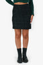 Prada Black/Green Wool/Mohair Tweed Skirt Size 38