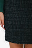 Prada Black/Green Wool/Mohair Tweed Skirt Size 38