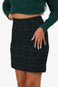 Prada Black/Green Wool/Mohair Tweed Skirt Size 38