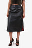 Alexander McQueen Vintage Black Leather Double Slit Skirt Size 44