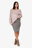 Celine Vintage Grey Wool Blend Pencil Skirt Size 40