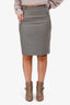 Celine Vintage Grey Wool Blend Pencil Skirt Size 40