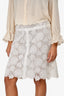 Pre-Loved Chanel™ White Cotton/Silk Floral Midi Skirt Size 40