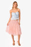Valentino Pink Lace Tulle Midi Skirt Size 12